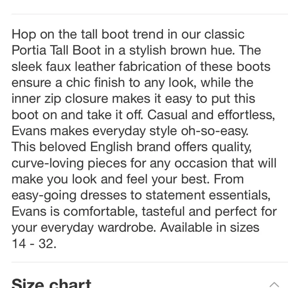 EVANS Women's Wide fit Portia Tall Boot - brown - 8Wide new